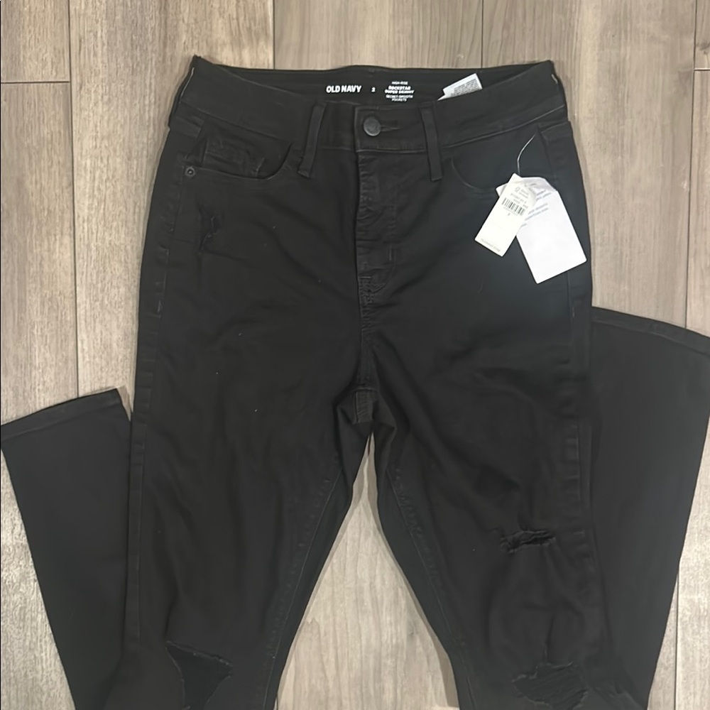 Old Navy Black Distressed Jeans